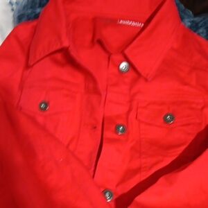 Wrangler Red Jean Jacket Vibrant Denim Casual
